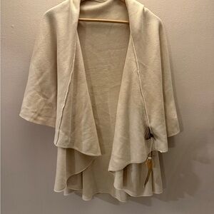Look by M Women Cream Shawl Vest Convertible Knit Wrap One Size NEW